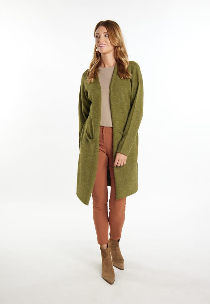 usha Longcardigan Dames olijf