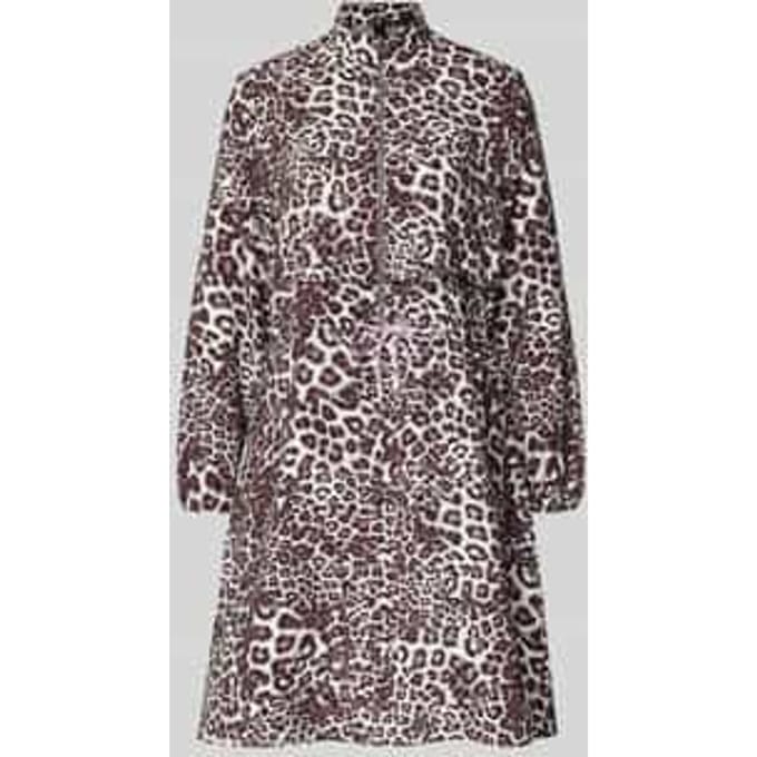 Jurk van viscosemix met all-over dierenprint