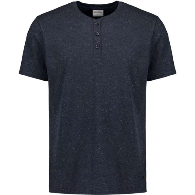 No Excess T-shirt Granddad With Neps Deep Blue Größe: L | Basic T-Shirts Outlet | Herren | Blau