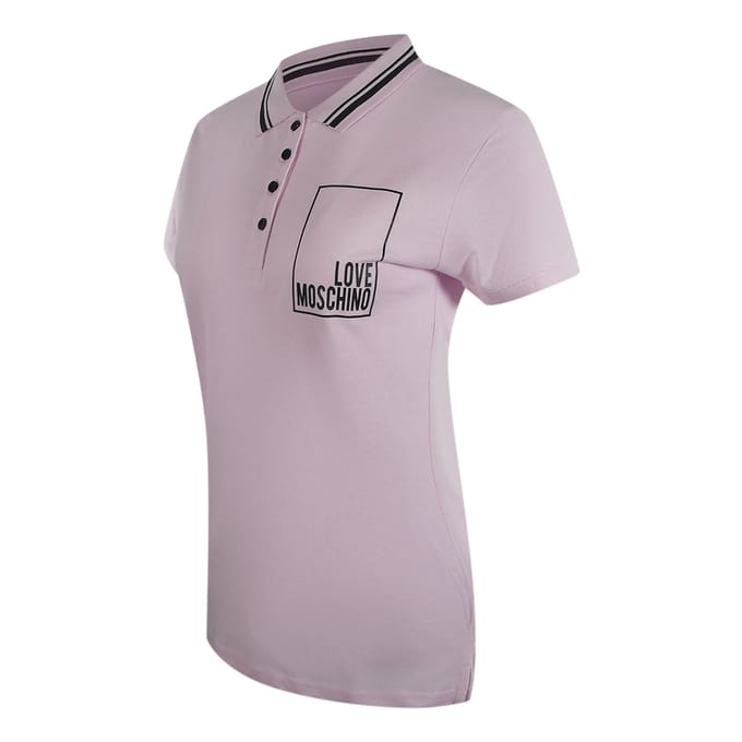 Love Moschino Small Box Logo Pink Polo Shirt