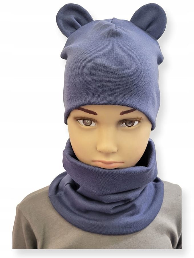 Dartomik - Kinder Set - Czapka en Komin - Jeans - Maat 52-56 - Oren