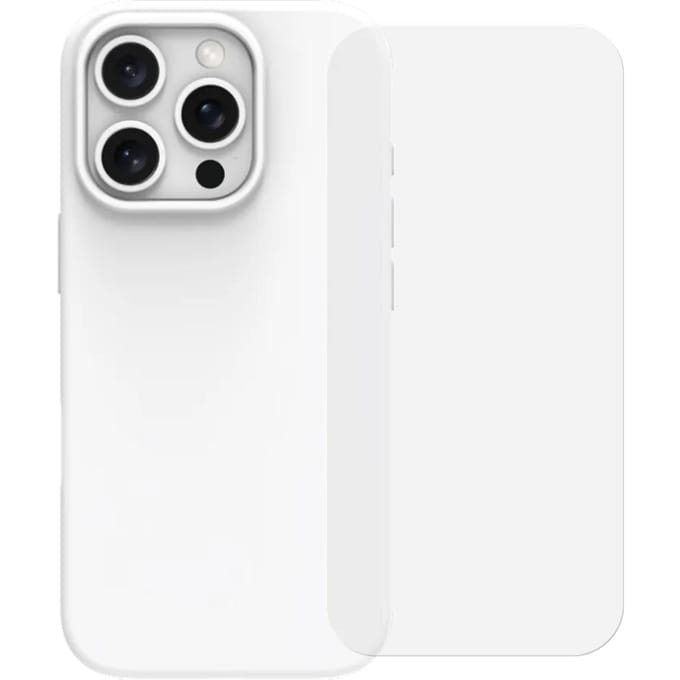 BlueBuilt Back Cover iPhone 16 Pro Wit + Screenprotector Glas