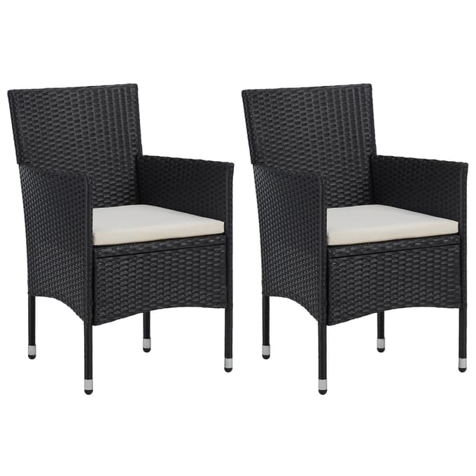 vidaXL - Tuinstoelen - 2 - st - poly - rattan - zwart