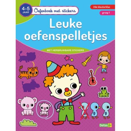 Leuke Oefenspelletjes / 4-5 Jaar Groep 1 - Oefenboek Met Stickers - ZNU