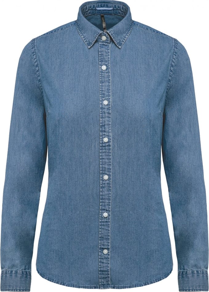 Kariban Damesblouse Denim K509 - Chambray Blue - XS