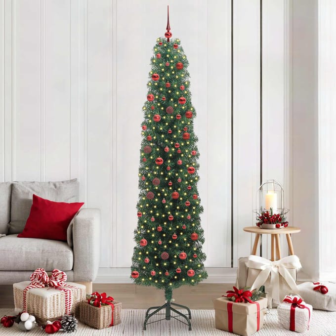vidaXL - Kunstkerstboom - Groen - 210 - cm - PVC - en - Staal - en - Kunststof