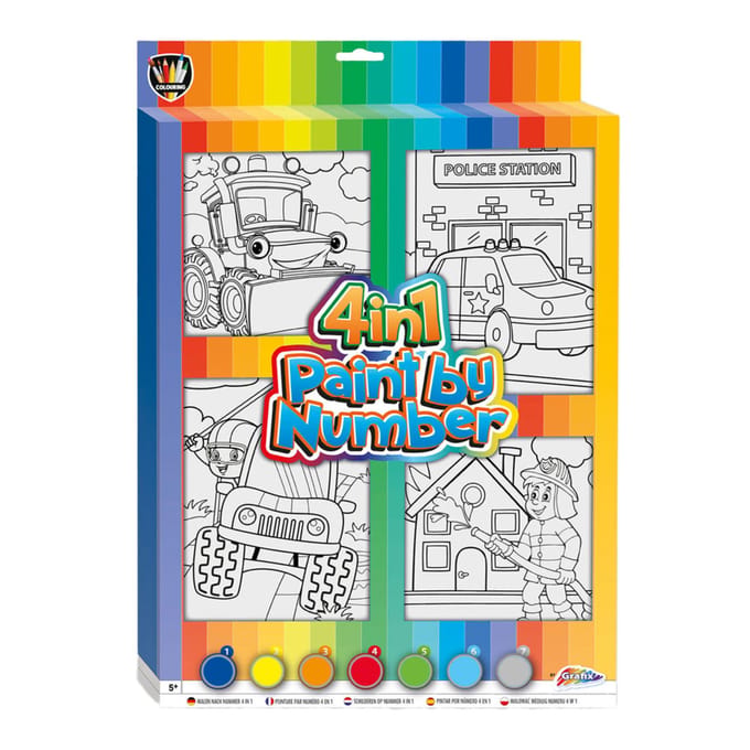 Schilderen op nummer canvas set 4 in 1 stoere figu