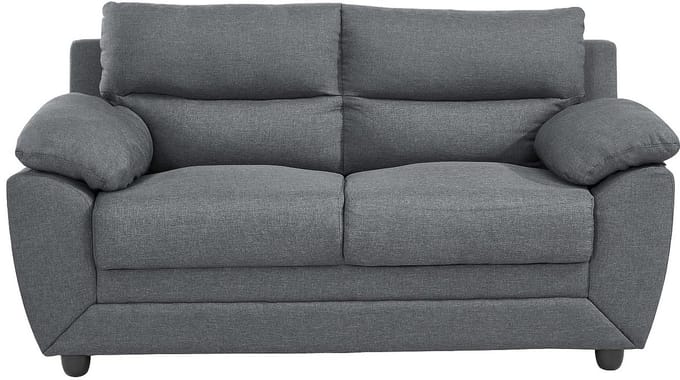 Vente-unique Driezits- en tweezitsbank van stof MANOA - Antraciet