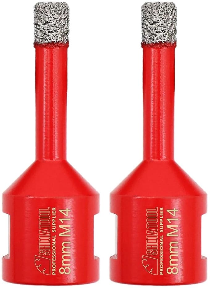 Diamant Boor Bit - Droge Boor Kernboor - Materiaal Boren - Vacuüm Brazed - 8mm - Rood