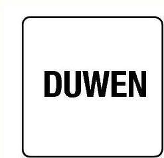 Duwen sticker, wit zwart 400 x 400 mm