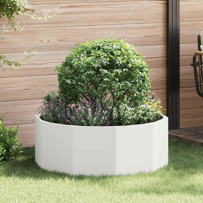 vidaXL Plantenbak Wit 90 x 90 x 35 cm Staal
