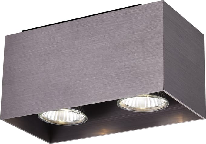 KUBO Metallic grijs Geborsteld 2x 5W LED GU10 dimbaar incl.