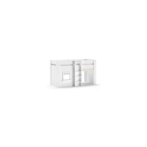 Jaxx hoogslaper Reno met gordijnen White unisex