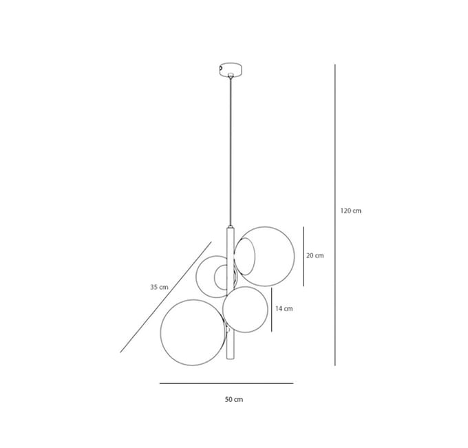 ALDEX Hanglamp Joel, beige/wit, 4-lamps