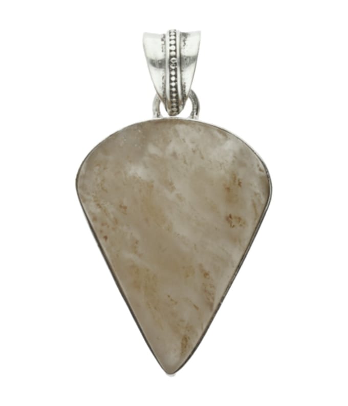 Zilveren Chalcedoon edelsteen punt groot hanger