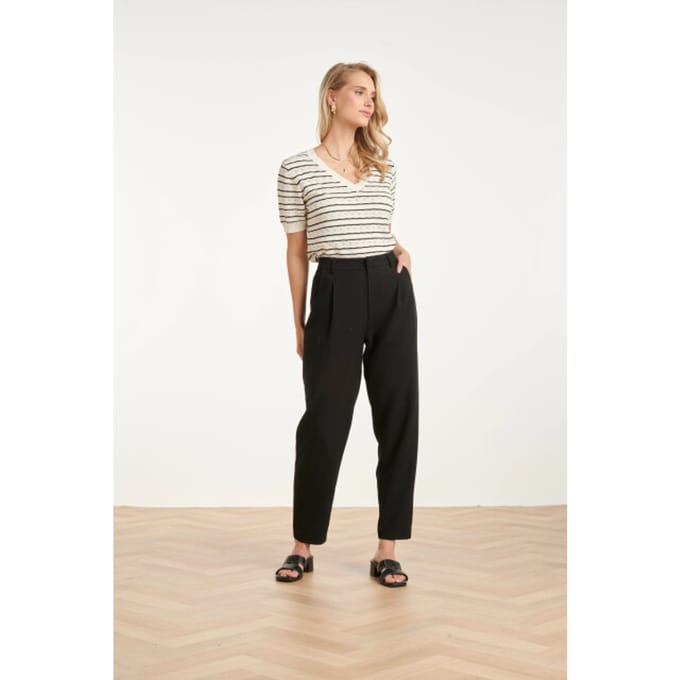 Smashed Lemon Elegante pantalon met plooi en hoge taille |