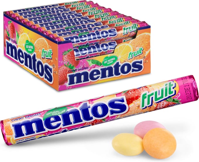 Mentos Fruit - Snoep - Vegan - 1x40rollen