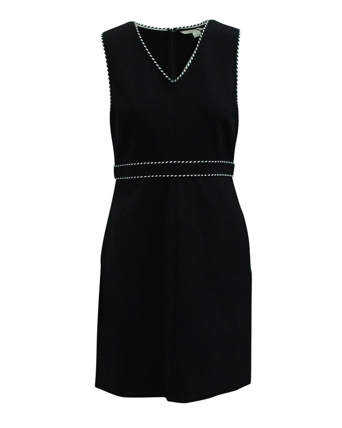 Zwarte Jurk met V-hals Detail