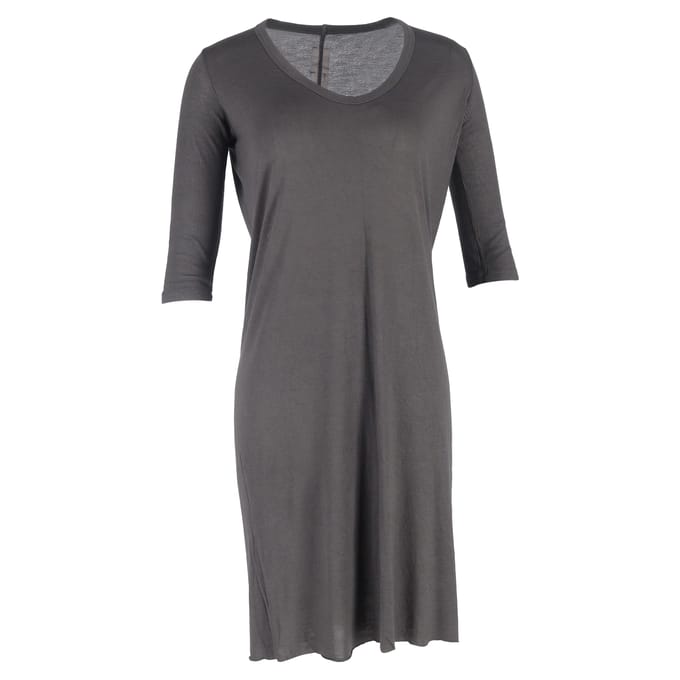 Rick Owens mini-jurk met ronde hals in grijs katoen