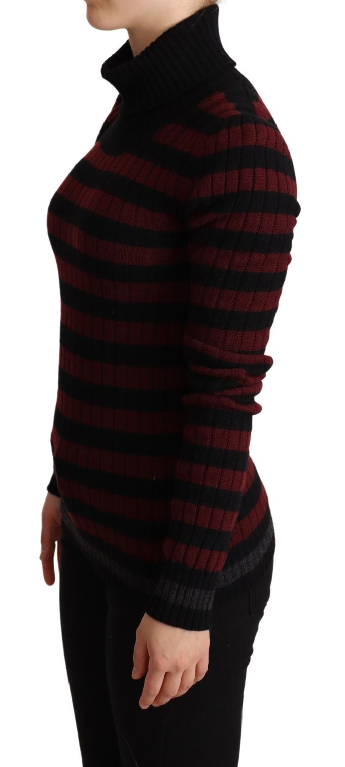 Dolce & Gabbana zwart-rood gestreepte wollen trui voor dames