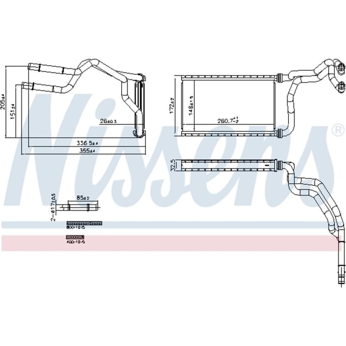 Warmtewisselaar, interieur verwarming NISSENS 707300