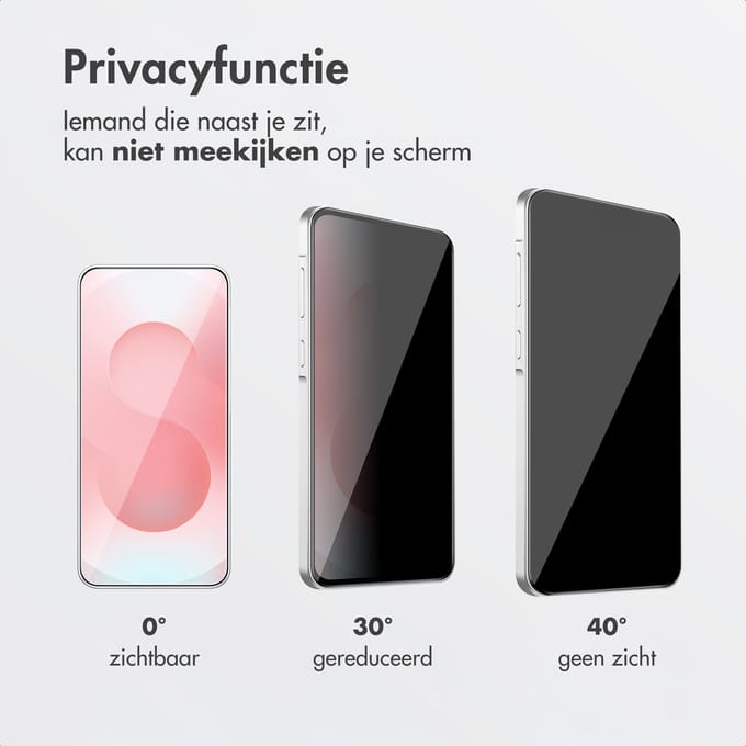 Accezz Screen Protector - Geschikt voor Samsung Galaxy S26 - Gehard Glas Privacy Screenprotector + Applicator