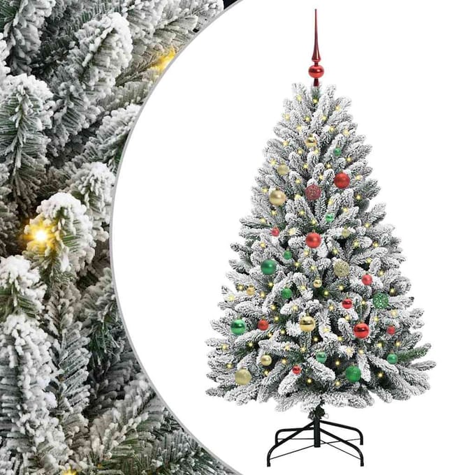 vidaXL - Kunstkerstboom - 150 - cm - 150 - LED's - Warmwit - PVC - en - Staal