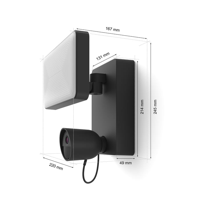Philips Hue Secure verstraler met beveiligingscamera - zwart