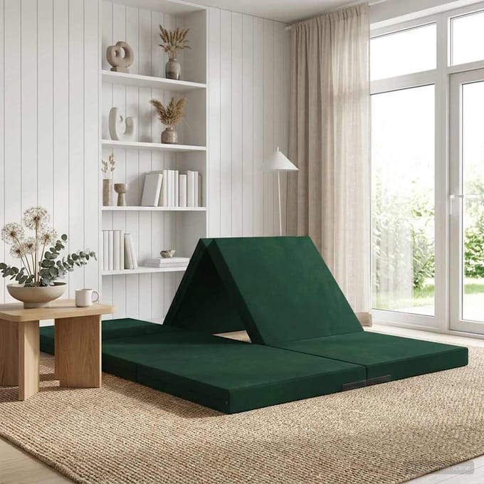 vidaXL - Vouwbare - Sofa - Bed - 70 - x - 67 - x - 48 - cm - Donkergroen