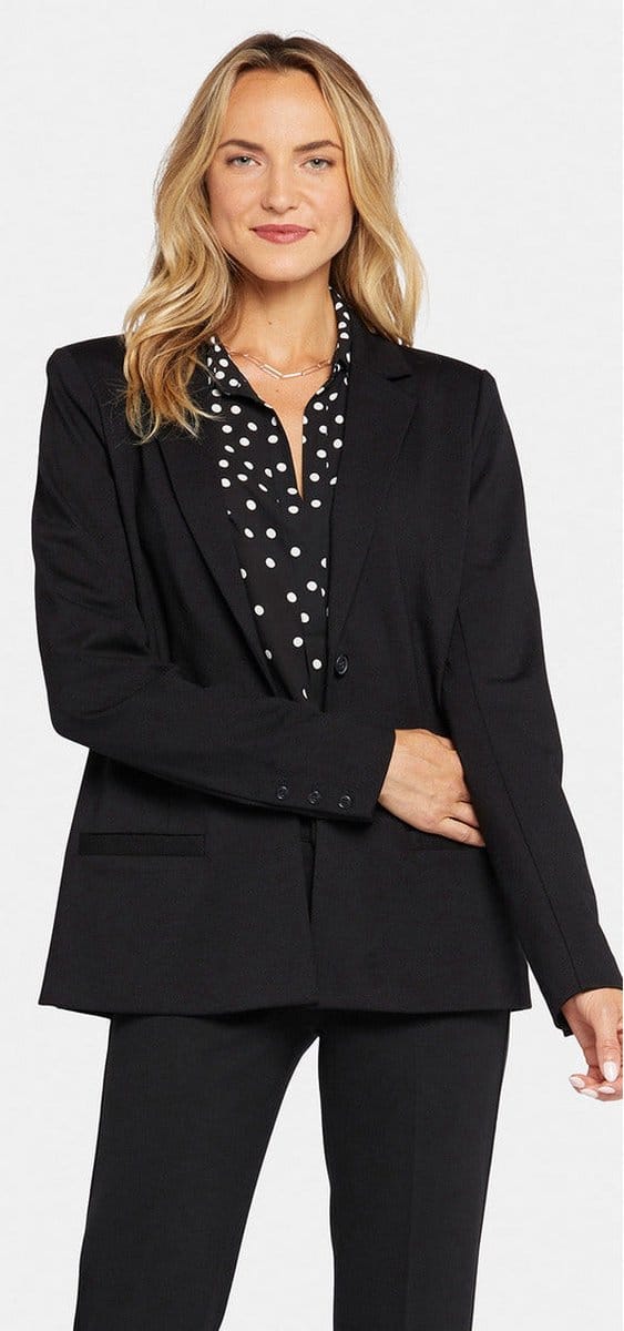 Classic Blazer Jacket in Ponte Knit | Zwart