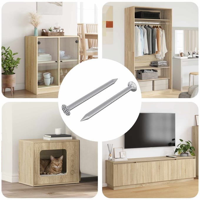 vidaXL - Spijkers - voor - Hout - 2 - pcs - Zilver - Ø - 3 - x - 15 - mm - Metaal