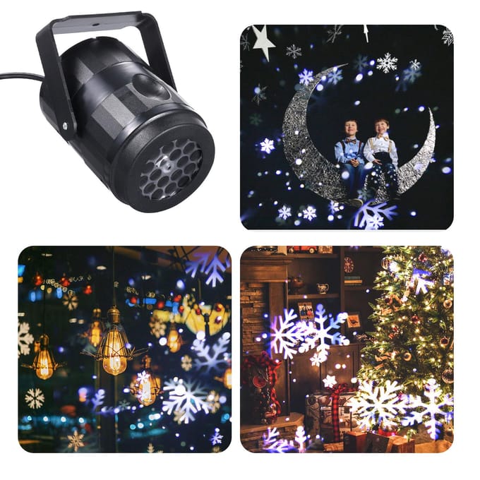 Bewegende Led-lichtprojector Landschapslamp Kerstdecoratie Buiten US Plug gray