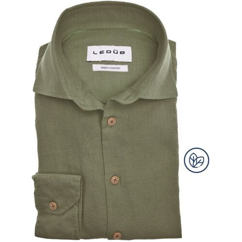 Ledûb Overhemd Natural Blend Comfort Midden Groen / male