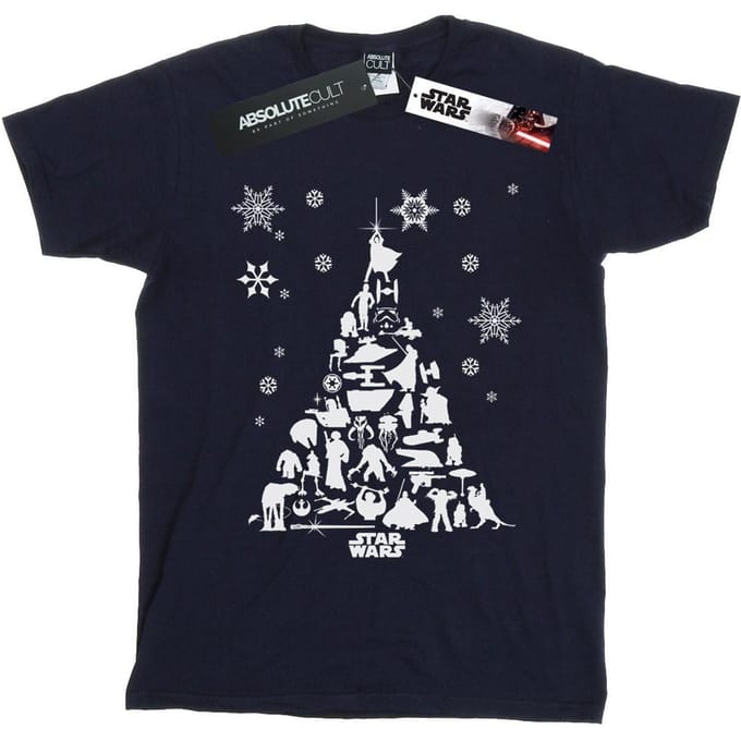Star Wars Heren Kerstboom T-Shirt (Marineblauw)