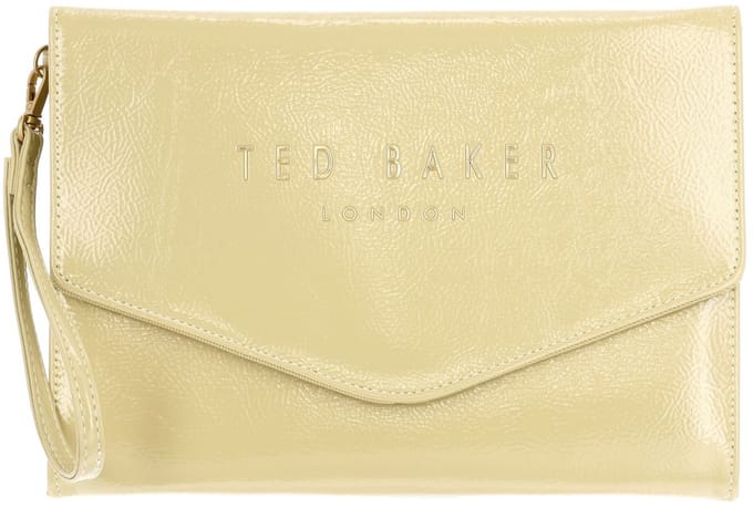 Ted Baker clutch polstasje Crinkie Crinkle Icon Pouch Yellow donkergeel