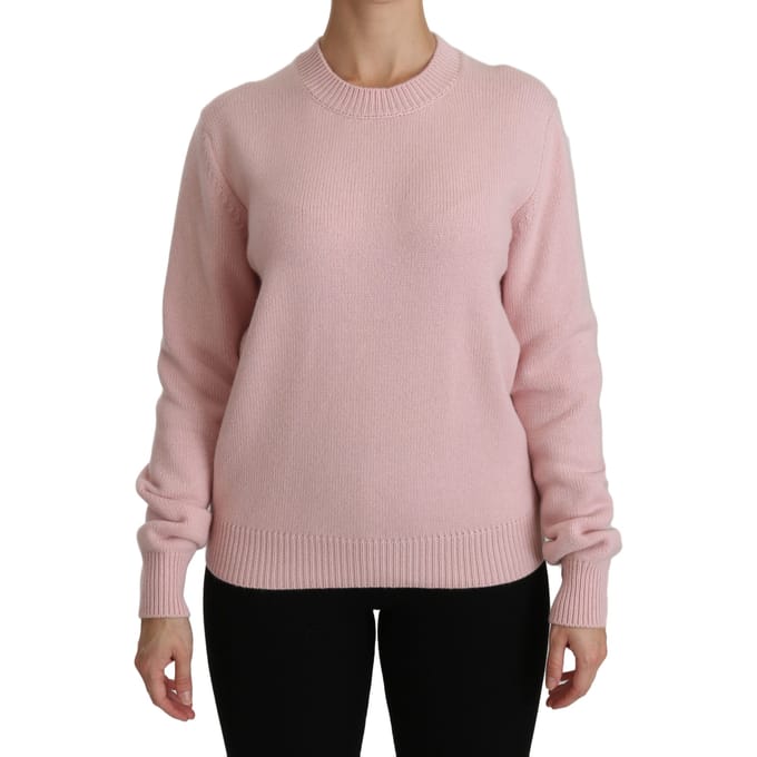 Dolce & Gabbana Roze kasjmier trui met ronde hals voor dames