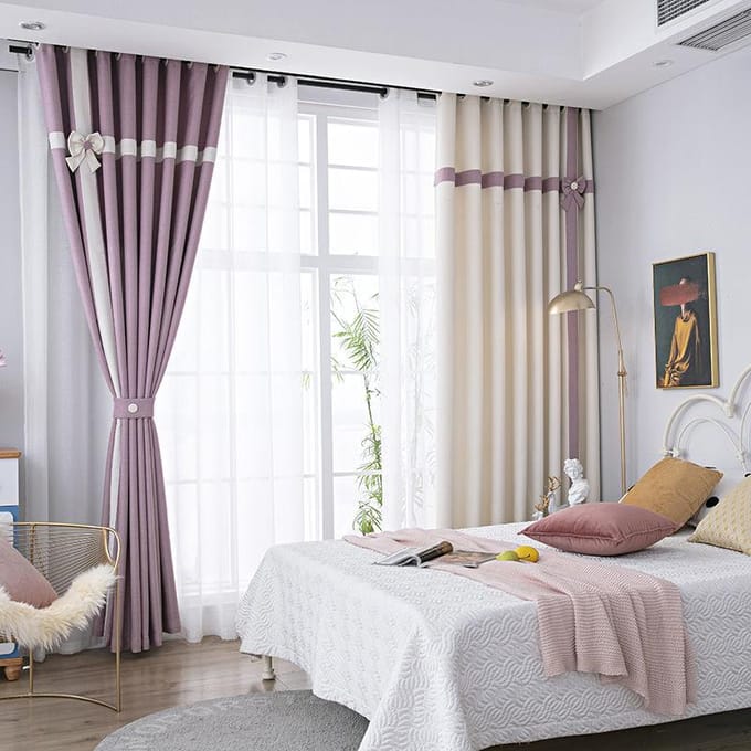 Rideaux pare-soleil modernes et simples pour les chambres et les salons (200×270cm) 2PC