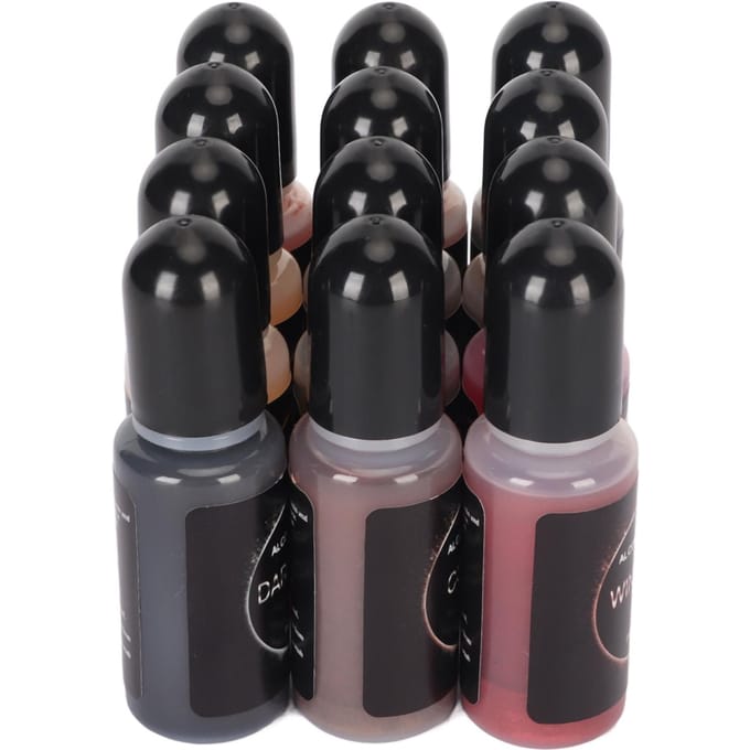12 Kleuren Metallic Alcoholinkt Set Hooggeconcentreerd 10ml Elk Alcoholverf voor Epoxyhars Kunst black