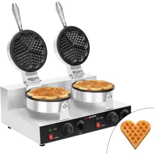 GGM Gastro Waffeleisen - Doppelt - 2,6 kW - Form: Herzform