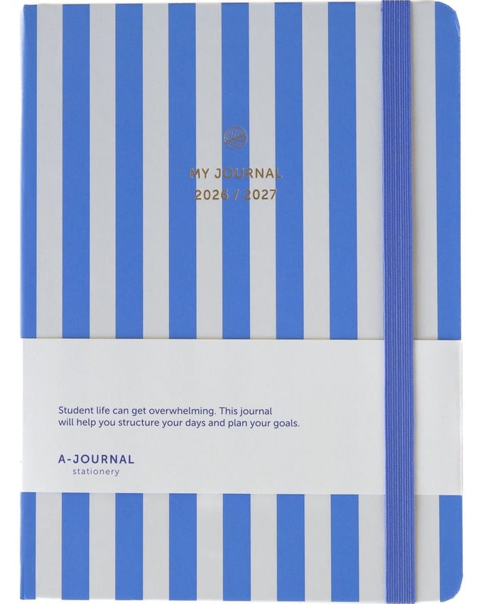 My Journal - Schoolagenda 2026-2027 - A5 - Blauw gestreept