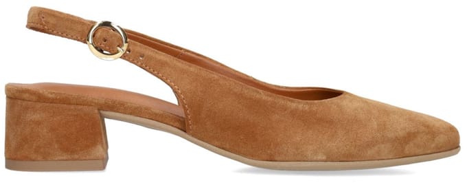 No Stress - Dames - Cognac suède slingbacks - Maat 41