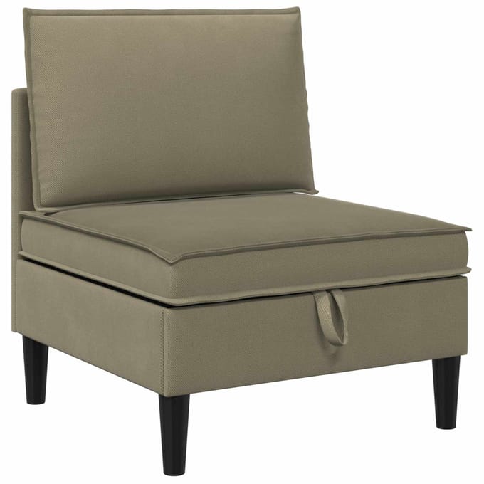 vidaXL - Midden - Sofa - met - Opbergruimte - Kaki - Fluweel