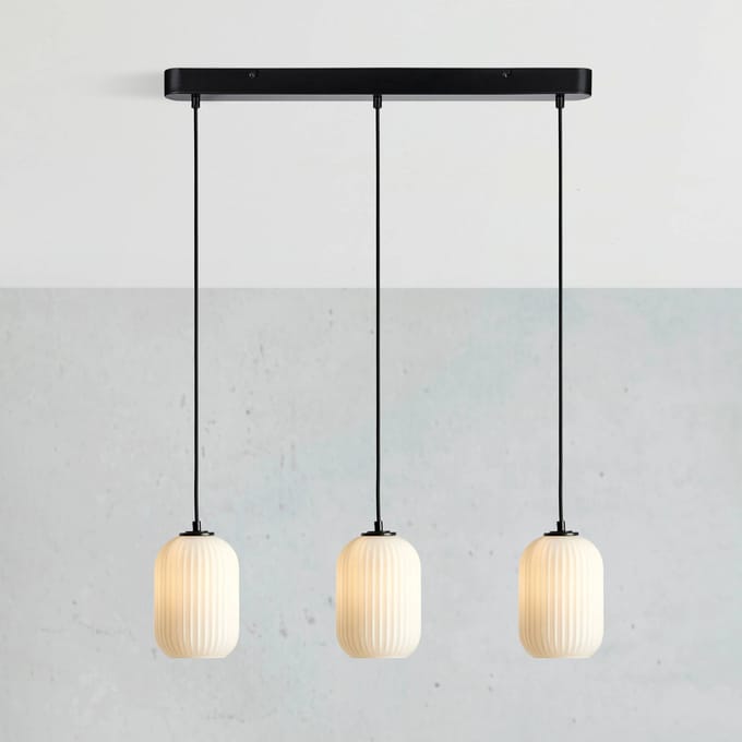 Markslöjd Hanglamp Cava, staalkleurig, 3-lamps, glas