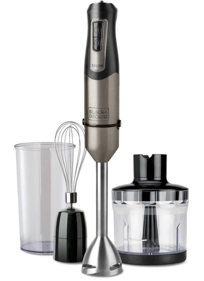 Black & Decker BXHBA1200E Staafmixer 1200 W Zwart, Transparant