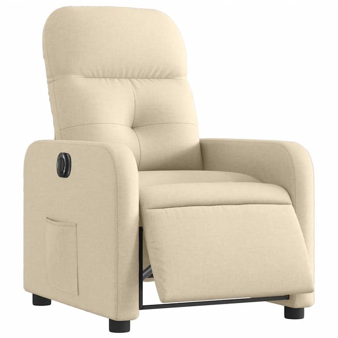 vidaXL - Fauteuil - verstelbaar - elektrisch - stof - crèmekleurig