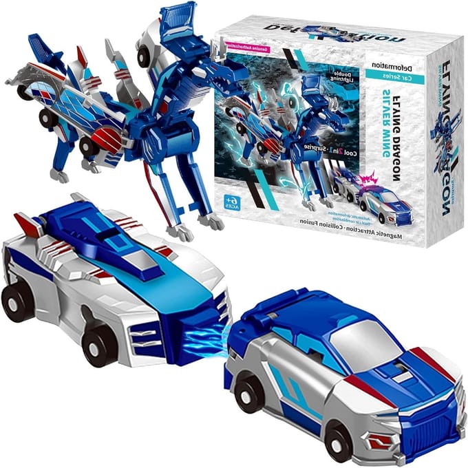 2 Stuks Unicorn Robot Transformerende Auto Speelgoed - Robot Set met Botsing Deformatie en Combinatie Functies