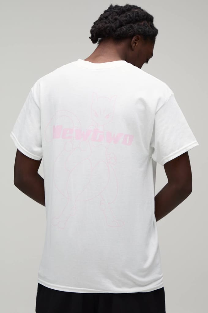 Oversized Mewtwo Pokémon Licentie Print T-shirt | White | Size Medium