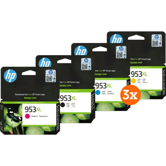 HP 953XL Cartridges 4-Kleuren pack (3 stuks)