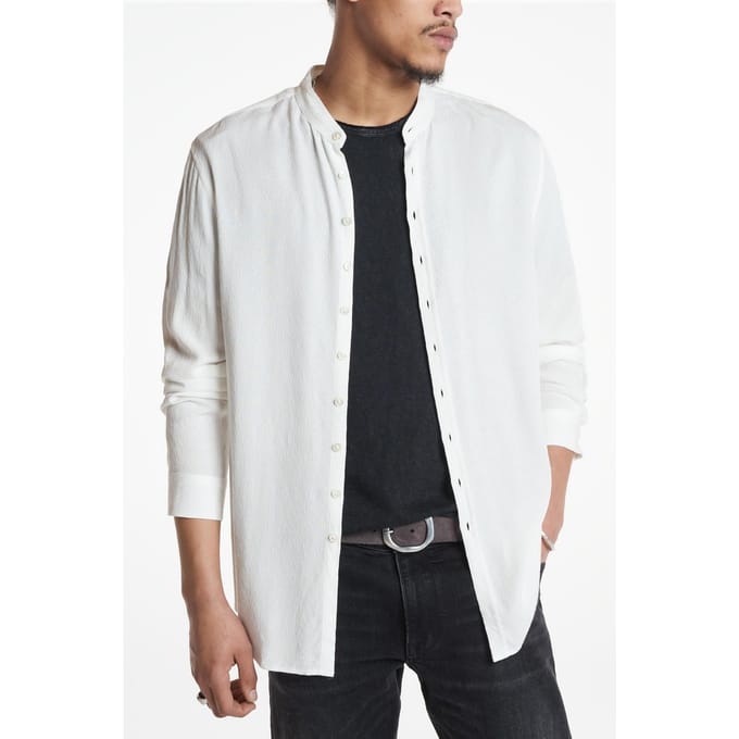 John Varvatos Multi Button Band Collar Shirt White Taglia: L | Camicie Business Outlet | Uomo | Bianco
