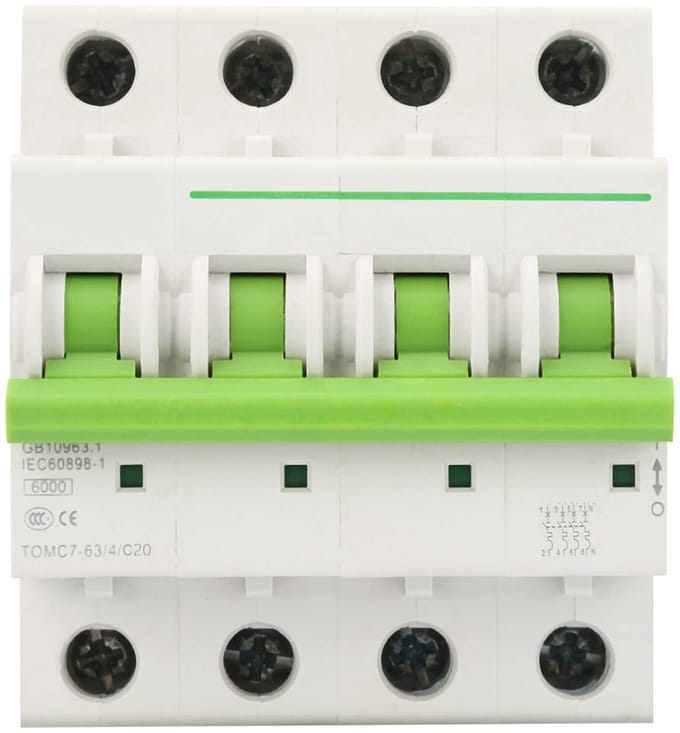 Tomc7-63 4P C-Type 6Ka Circuit Breaker met Lekstroombeveiliging (16A)